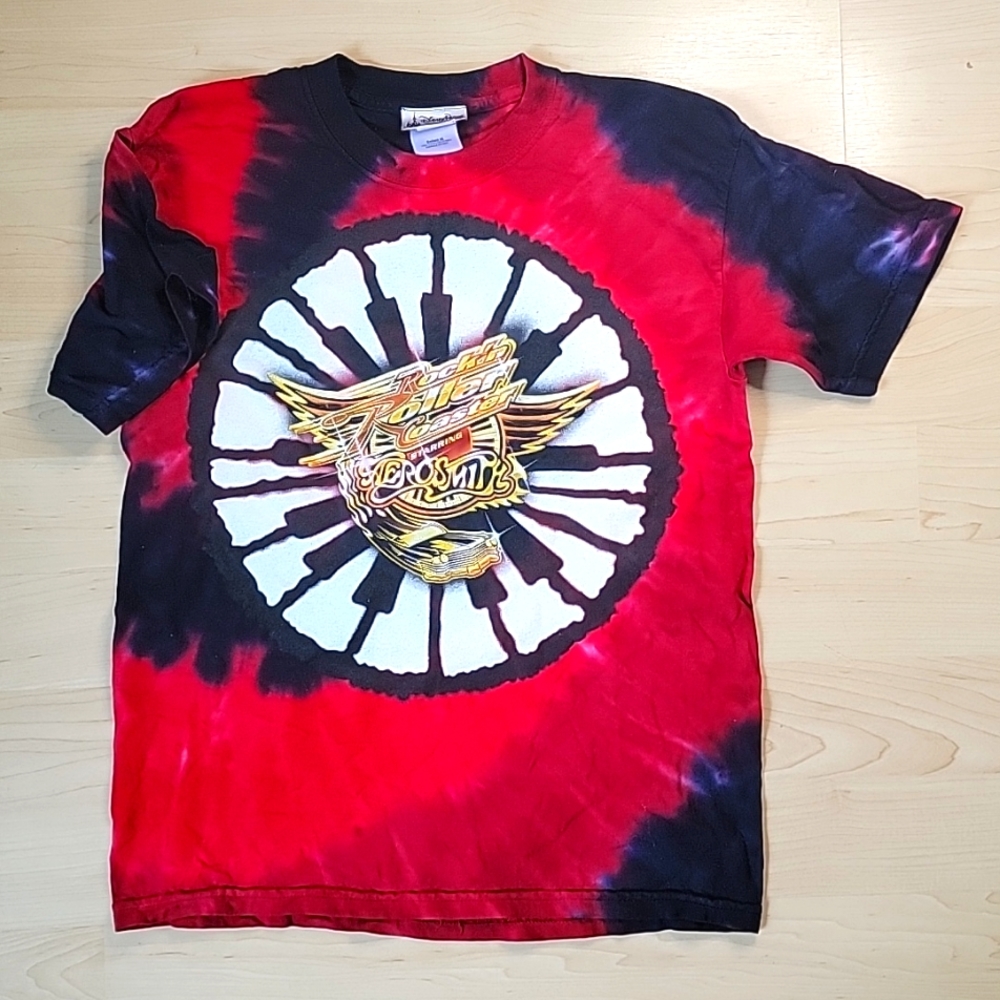 DISNEY PARKS Rockin' Roller Coaster  Youth M Tie Dye Tee